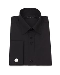 Guide London LS67159 Men's Fitted Long Sleeve Shirt,Black