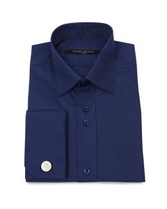 Guide London LS67159 Men's Fitted Long Sleeve Shirt,Navy