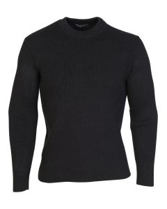 Estilo Mens Knit Sweater Warm Crew Neck LS Jumper Black