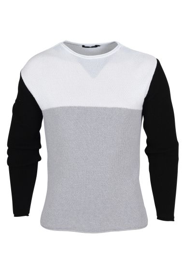 Estilo Mens Block Sauasge Neck,Grey