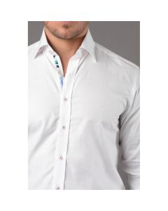 Claudio Lugli Soft Satin Cotton Shirt CP6704 100% Satin Cotton-WHITE