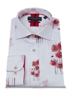 Guide London LS76162 Woven Flower Shirt-WHITE