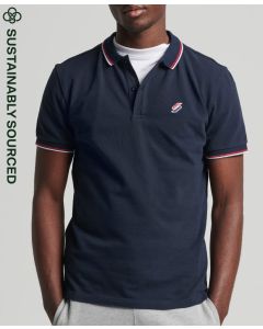 Superdry M1110284A Organic Cotton Code Essential Polo Shirt-NAVY