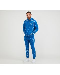 Glorious Gangsta Nicio Hood Paisley Print Sweatshirt-BLUE