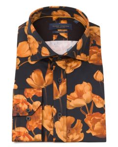 Guide London LS76453 Orange Bloom Long Sleeve Shirt-MULTI