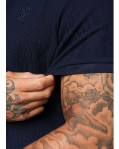 Gym King Signature Texture Polo-NAVY