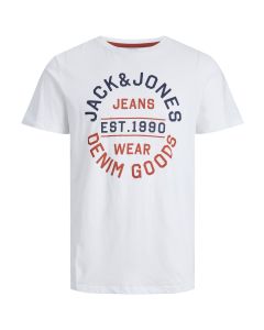 Jack & Jones JJMikk Crew Neck T-Shirt-WHITE