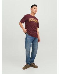 Jack & Jones JJEJosh Crew Neck T-Shirt-BURGUNDY